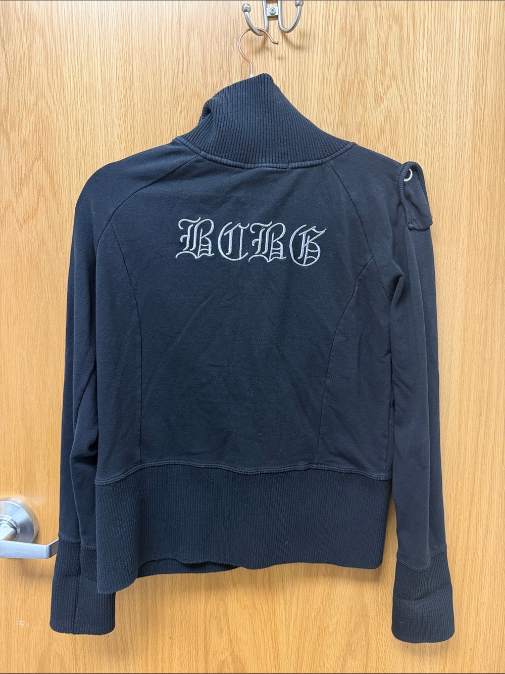 BCBG Vintage Y2K Black Women's Pullover Varsity Jacket with Logo Size L